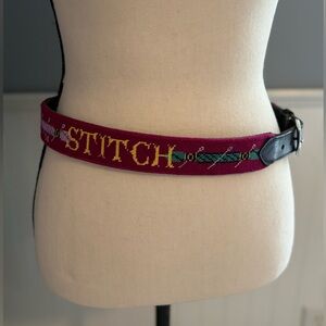 Dan Place Needlepoint Belt with Stitch Design